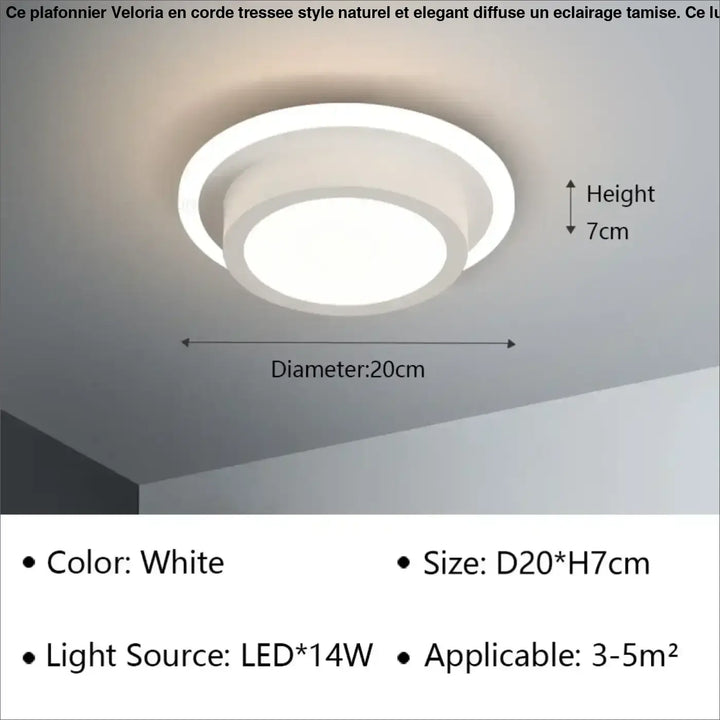 Plafonnier luminaire design led en forme sculptée élégant