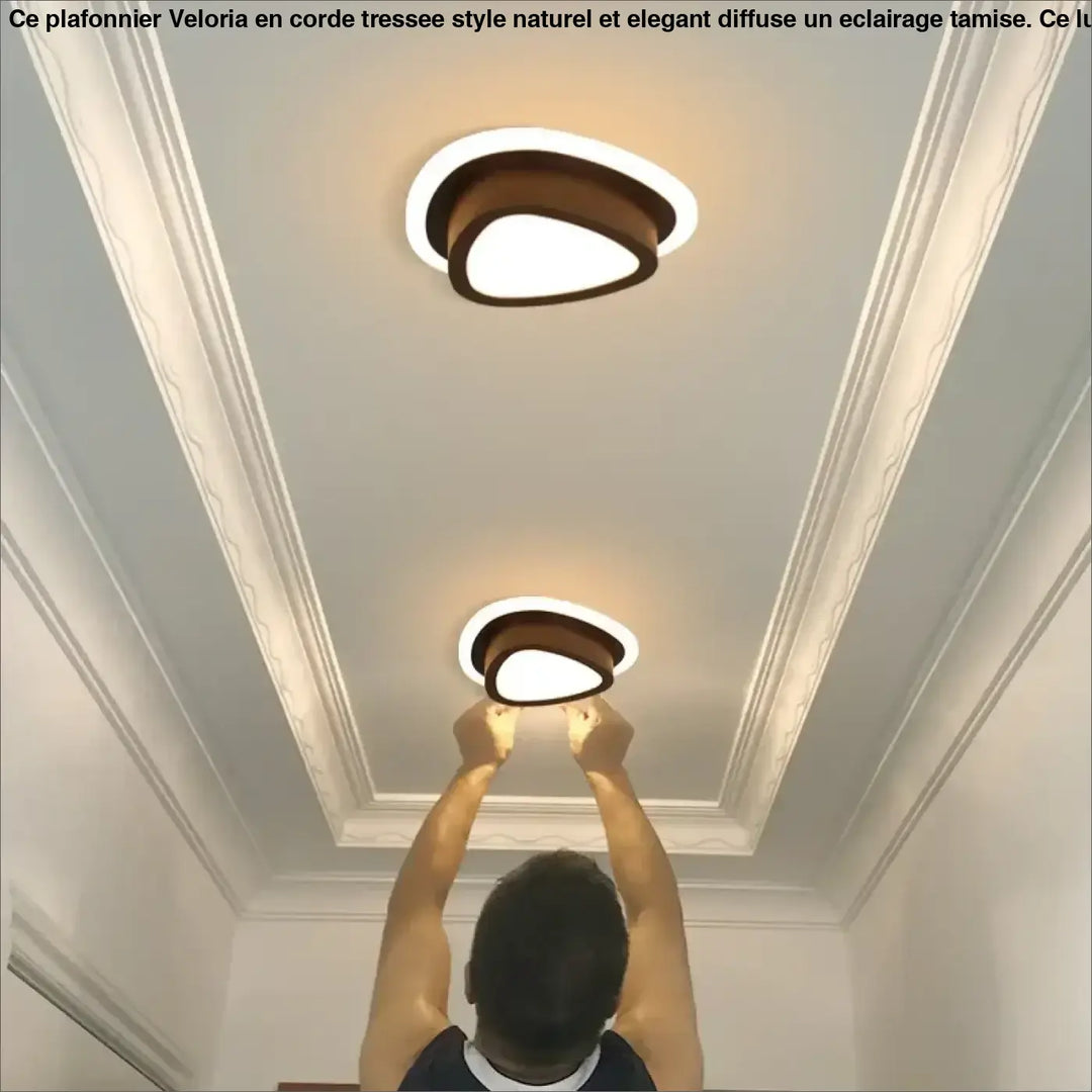 Plafonnier luminaire design led en forme sculptée élégant