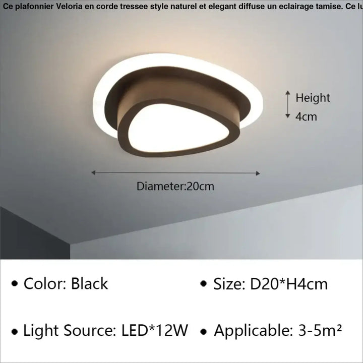 Plafonnier luminaire design led en forme sculptée élégant
