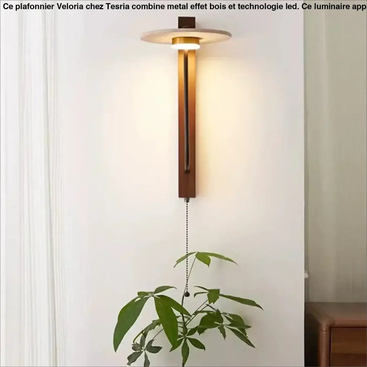 Applique led murale minimaliste bois contemporain style épuré