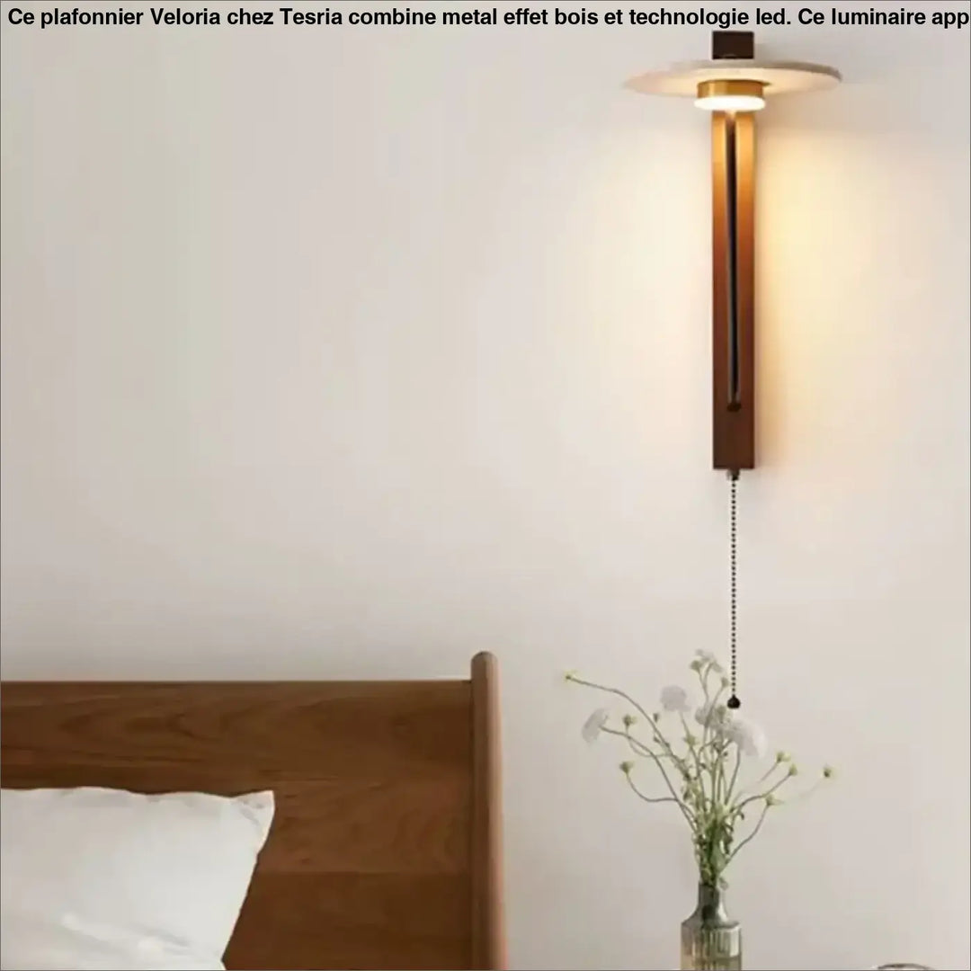 Applique led murale minimaliste bois contemporain style épuré