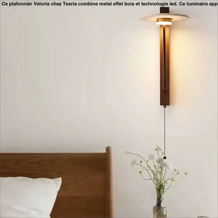 Applique led murale minimaliste bois contemporain style épuré