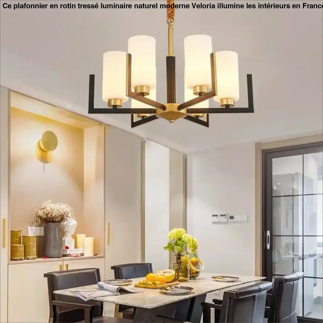 Suspension Design Contemporaine Cylindres Verre Opalin