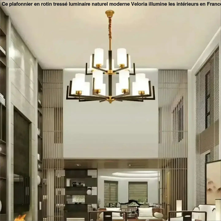 Suspension Design Contemporaine Cylindres Verre Opalin