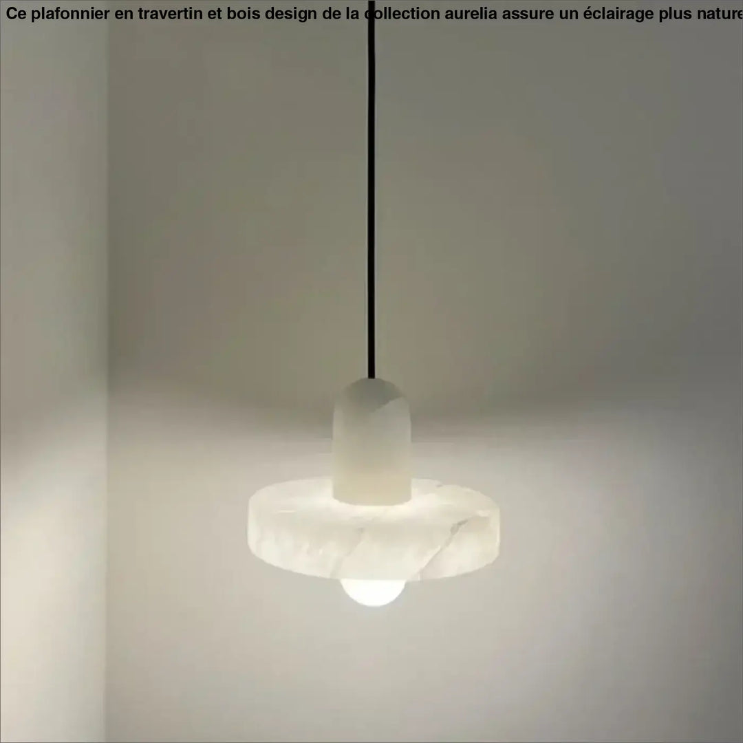 Suspension luminaire blanche moderne en pierre élégante