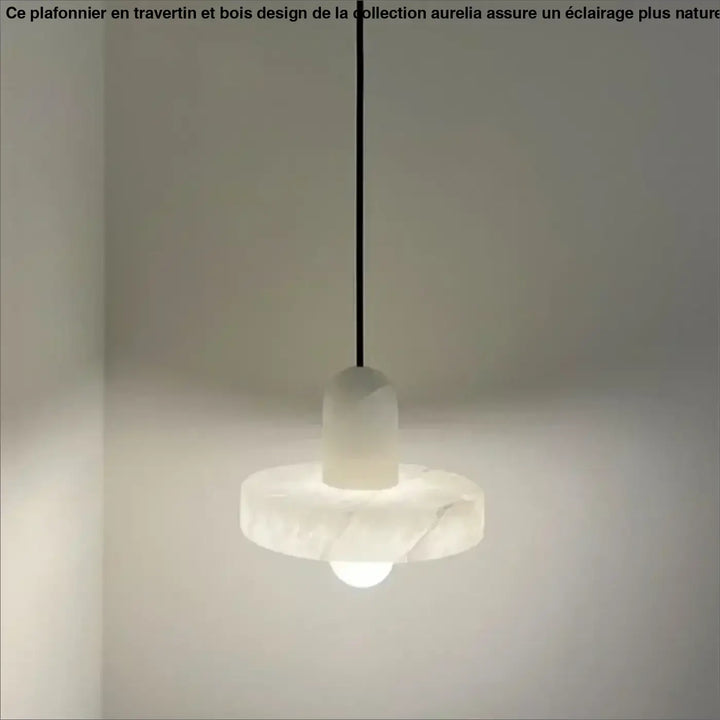 Suspension luminaire blanche moderne en pierre élégante