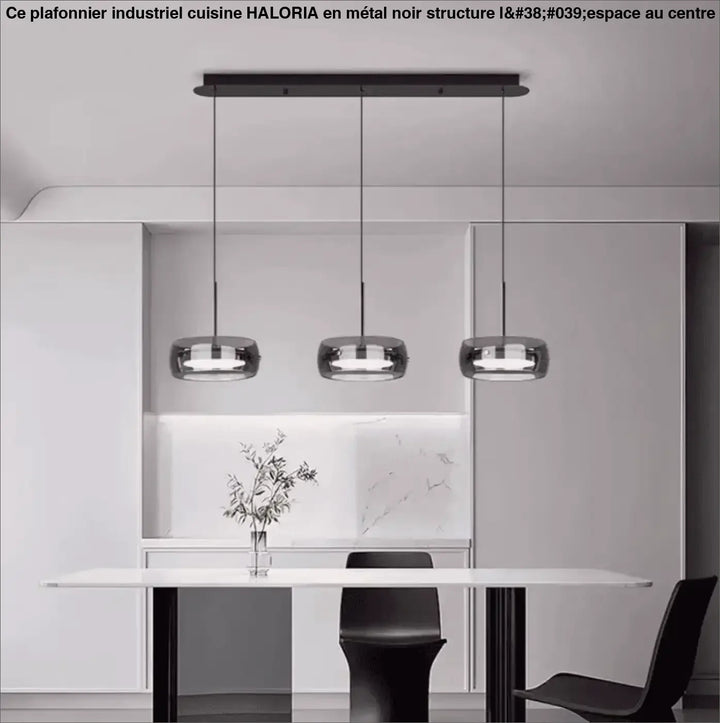 Plafonnier industriel pour cuisine avec triple anneaux