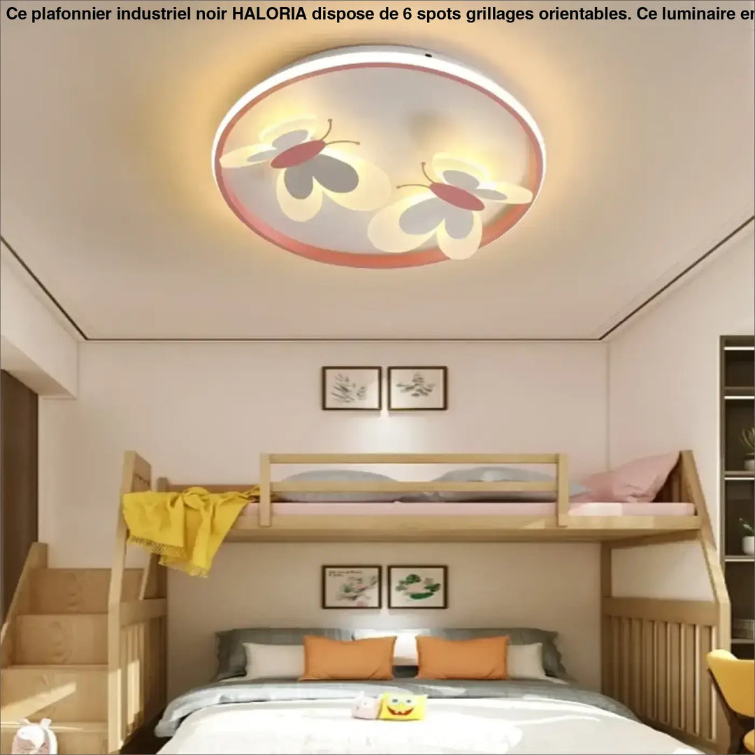 Kids ceiling lamp Butterfly Decorative pink ceiling light Study Children Room Kid Salon Creative Lamps Indoor girl