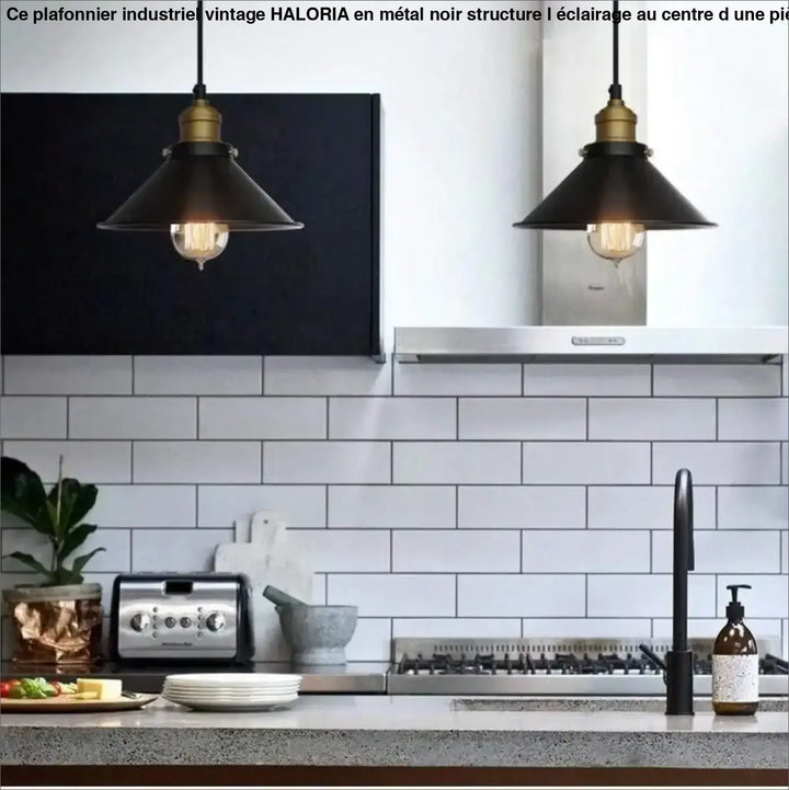 Plafonnier Industriel Vintage Avec Abat-Jour Conique