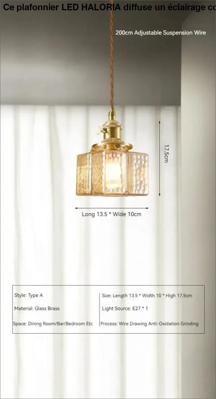 Suspension Vintage En Verre Et Laiton Pour Ambiance Douce

