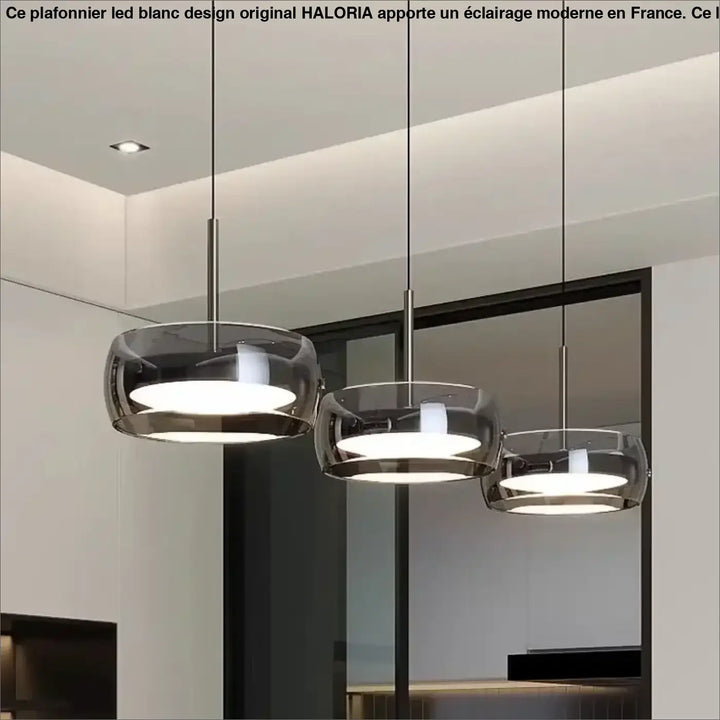 Suspension Luminaire Verre Fumé Design Moderne Raffiné

