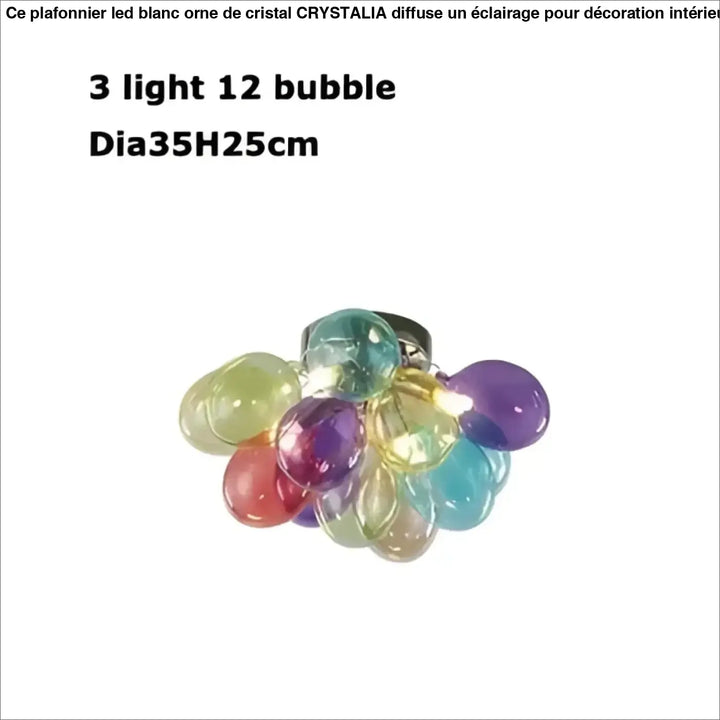 Suspension luminaire artistique en verre style multicolore