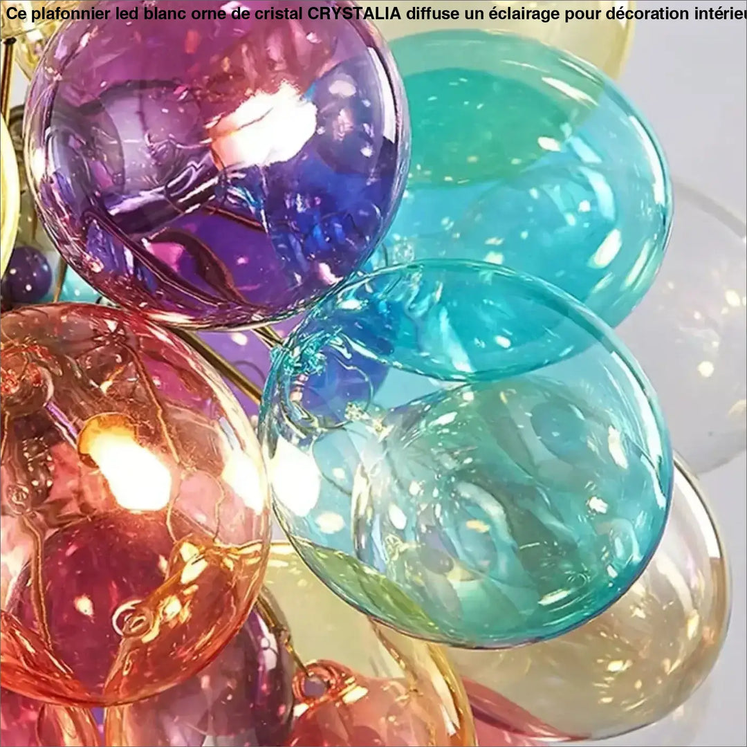 Suspension luminaire artistique en verre style multicolore