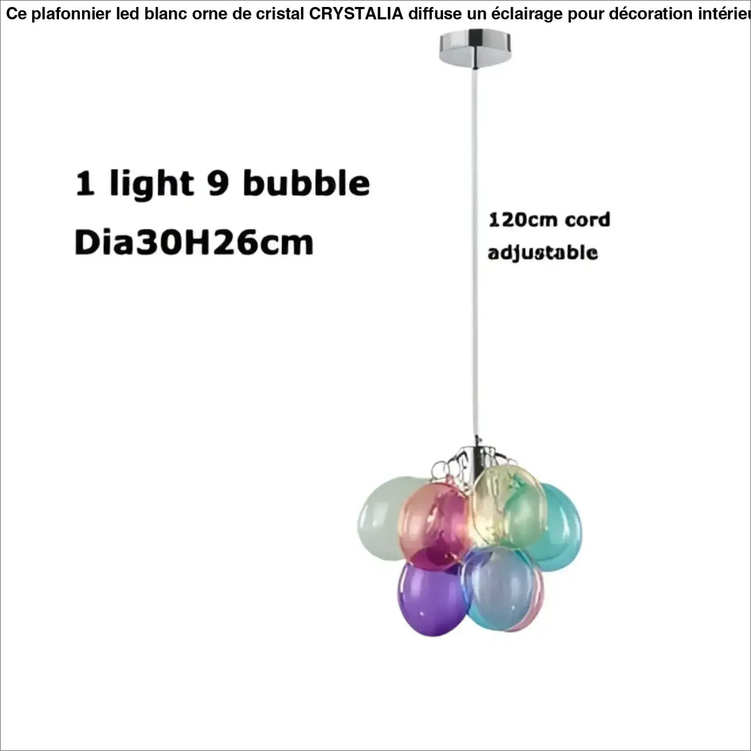 Suspension luminaire artistique en verre style multicolore