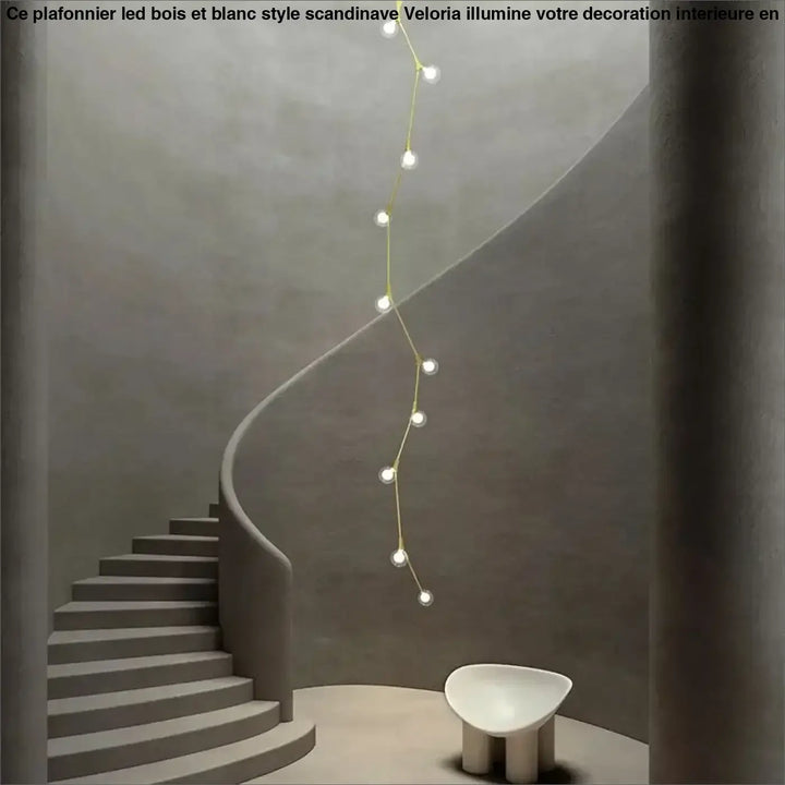 Suspension luminaire verticale en boules opales et laiton
