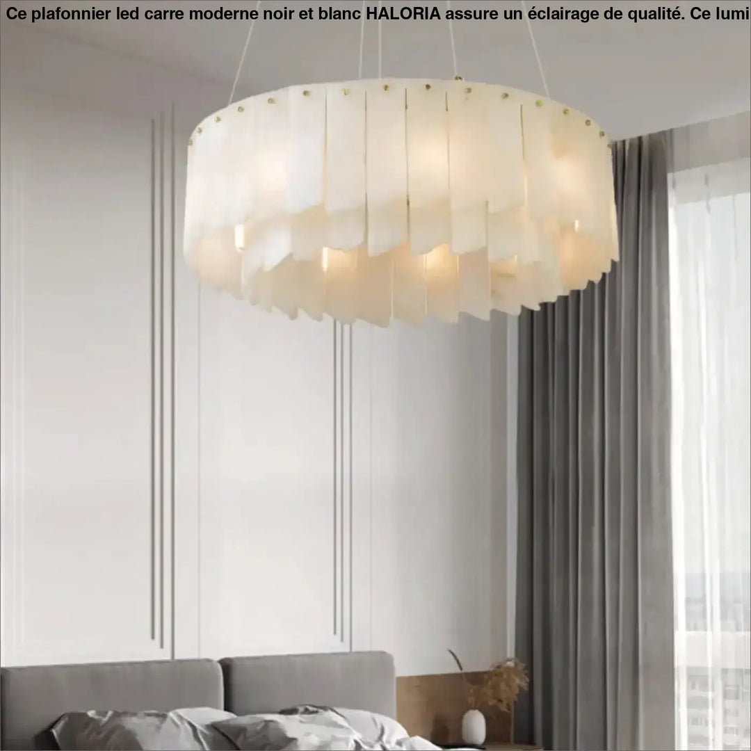 Suspension Design Moderne Verre Blanc Rond Élégant Doré