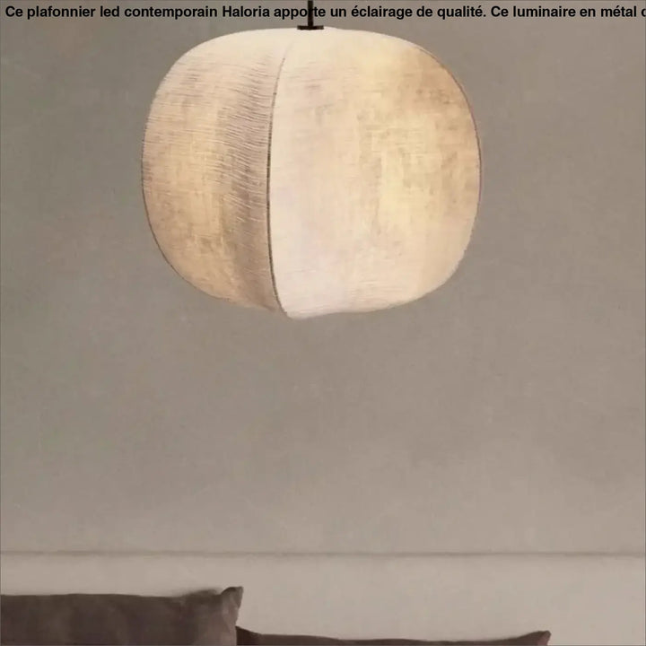 Suspension Design Moderne Sphère Bicolore Tissu Et Blanc