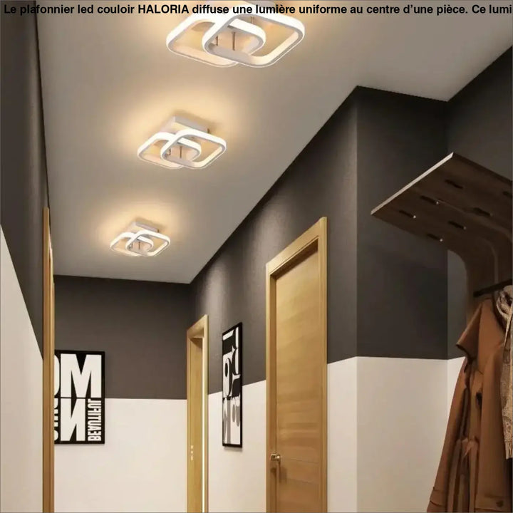 Plafonnier LED Couloir Design à Carrés Entrelacés