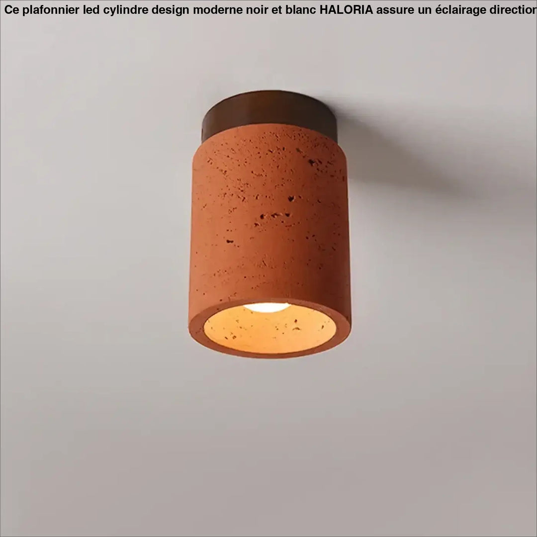 Plafonnier cylindre béton couleur terre harmonie naturelle