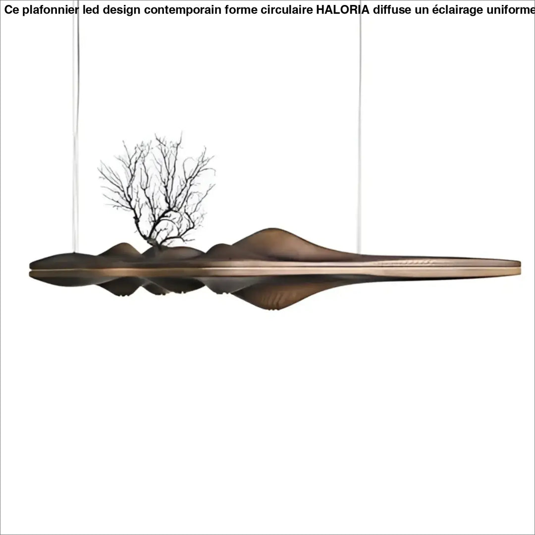Suspension luminaire en bois au design moderne ondulé naturel