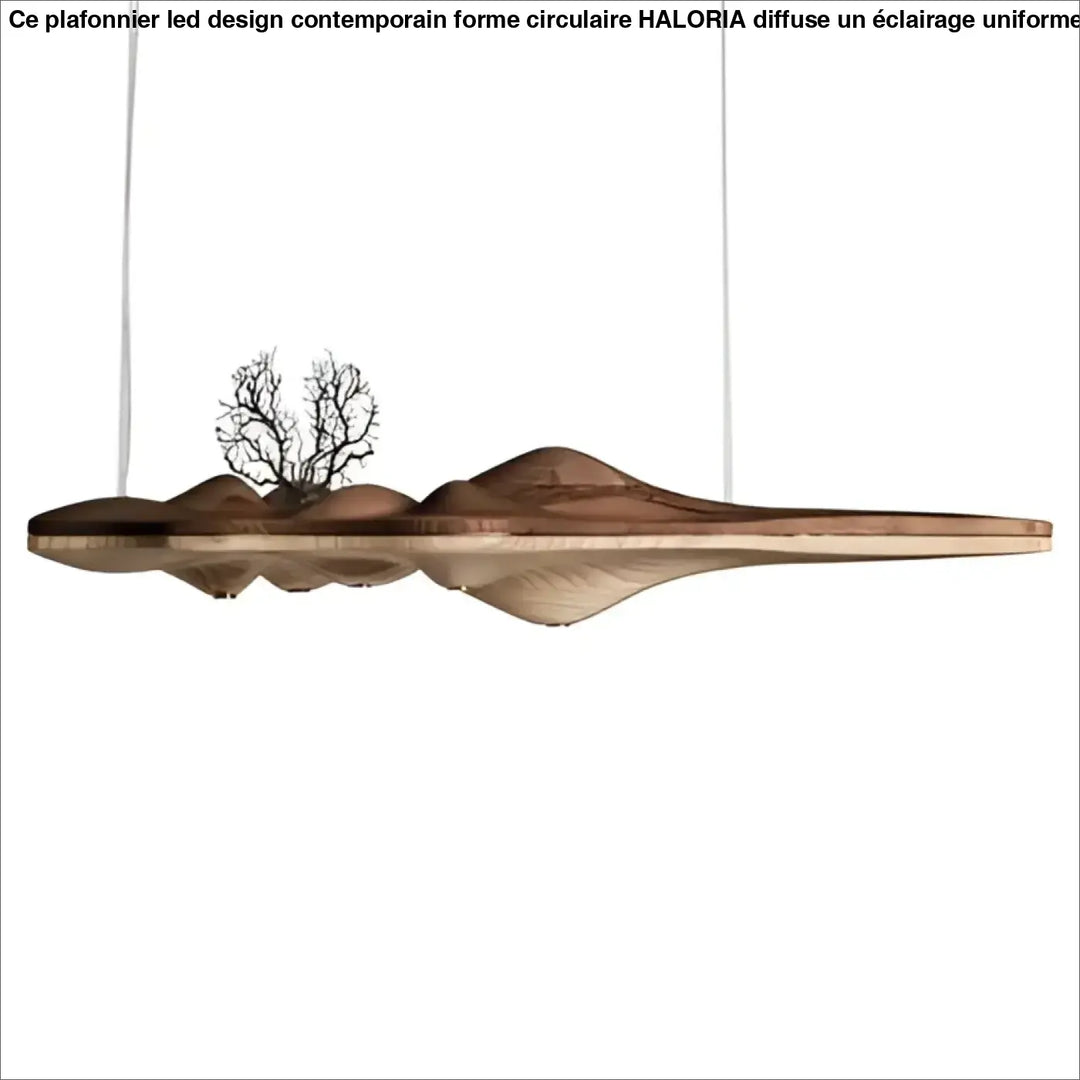 Suspension luminaire en bois au design moderne ondulé naturel