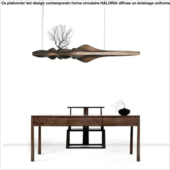 Suspension luminaire en bois au design moderne ondulé naturel