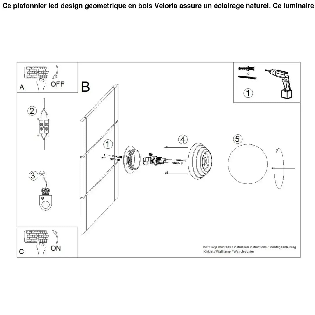 Applique murale zori ip44 | sollux lightning