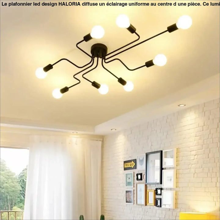 Plafonnier LED Design Noir à Bras Déstructurés