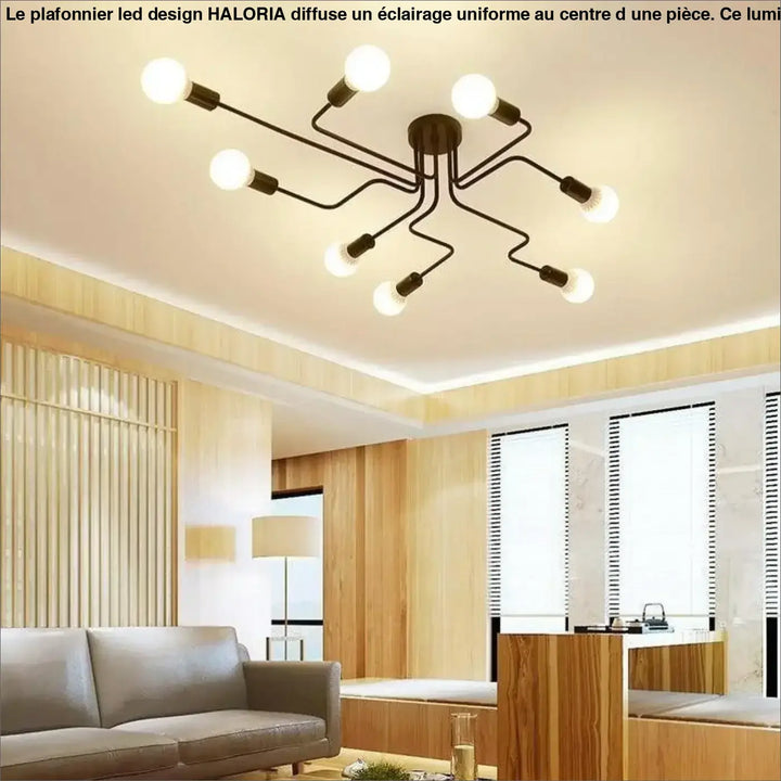 Plafonnier LED Design Noir à Bras Déstructurés
