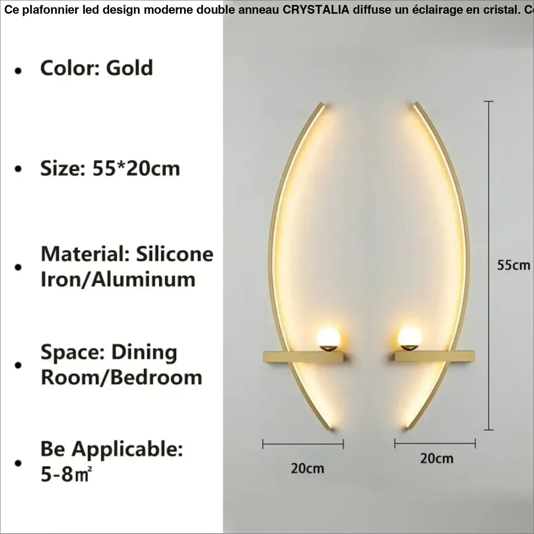 Applique murale led design forme organique élégance