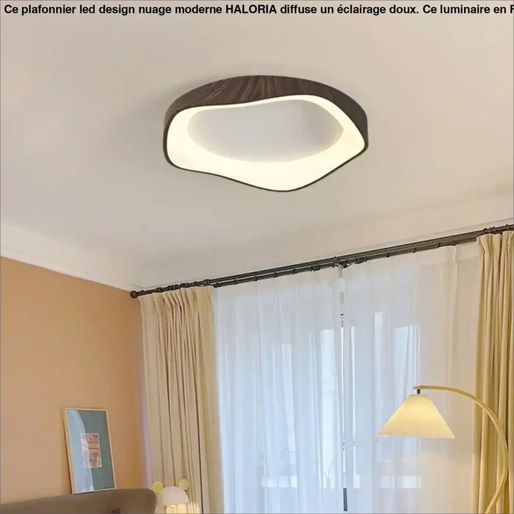 Plafonnier luminaire LED design contemporain en bois