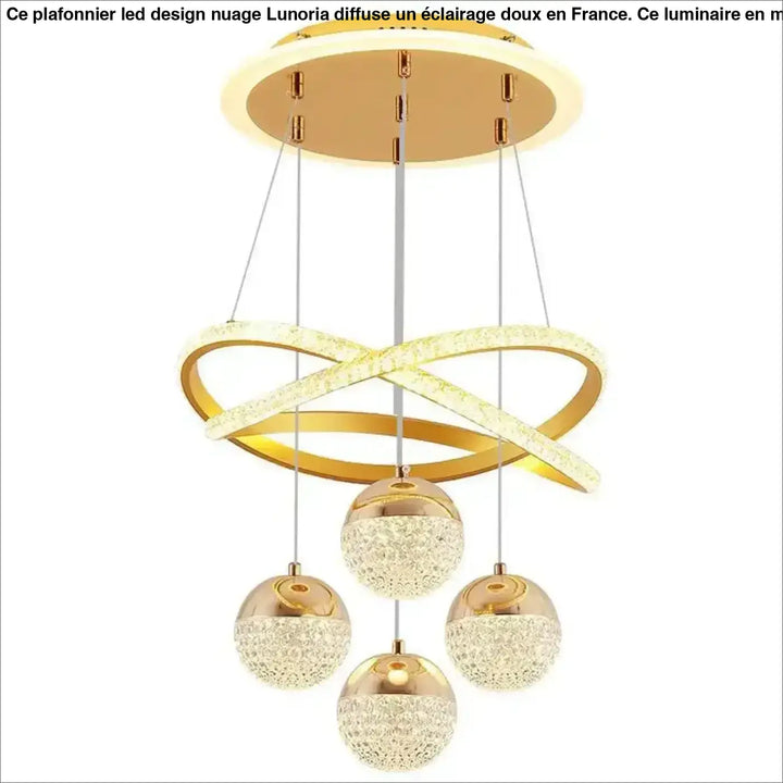 Suspension luminaire avec anneaux entrelacés

