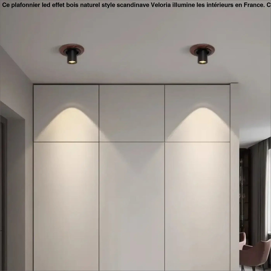 Luminaire plafonnier led rond bois moderne chic élégant