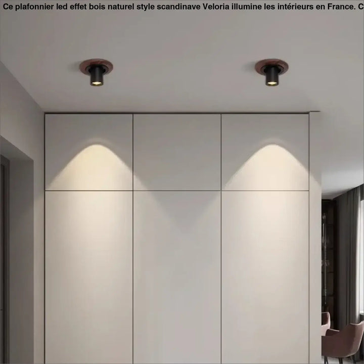 Luminaire plafonnier led rond bois moderne chic élégant