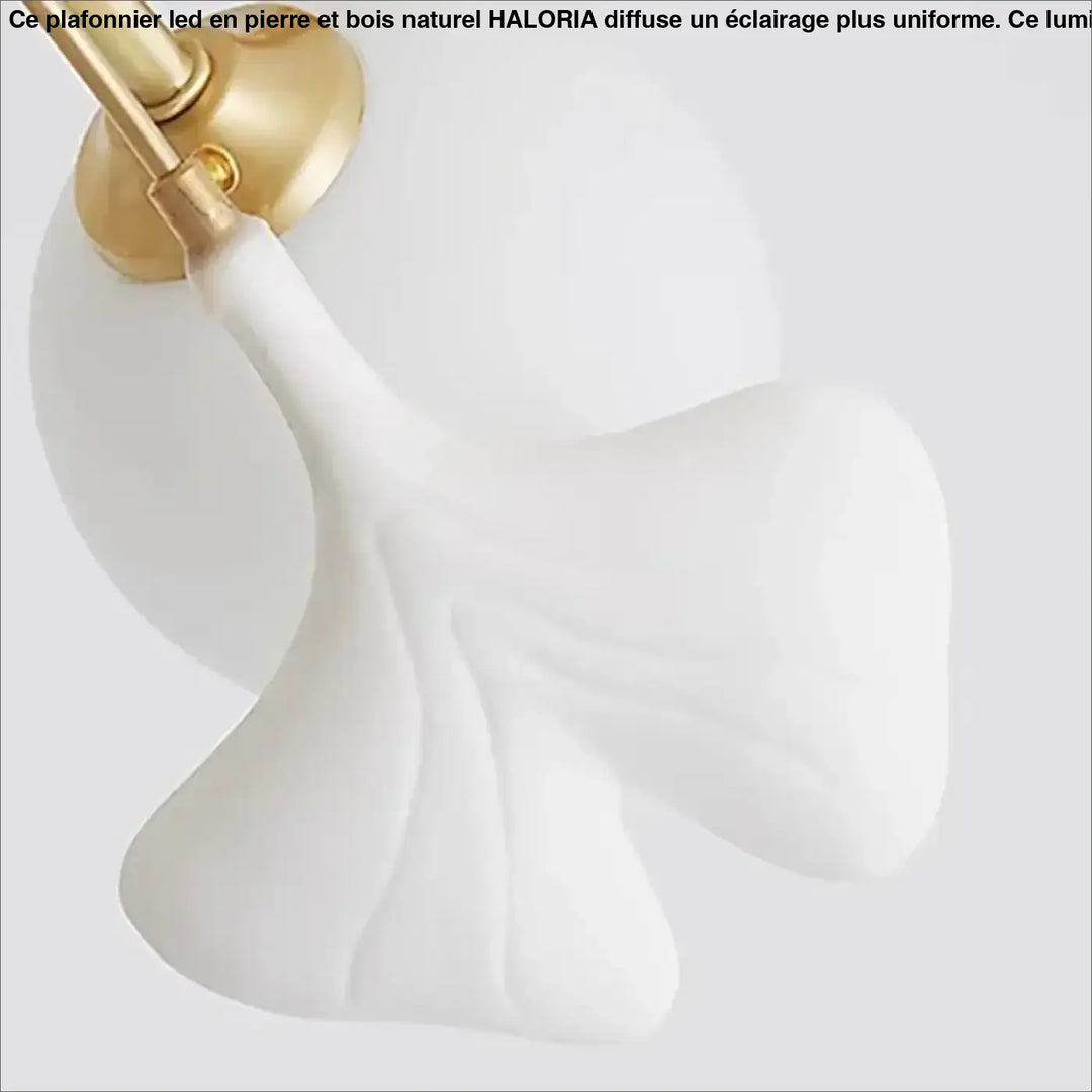 Suspension design floral en métal style blanc doré