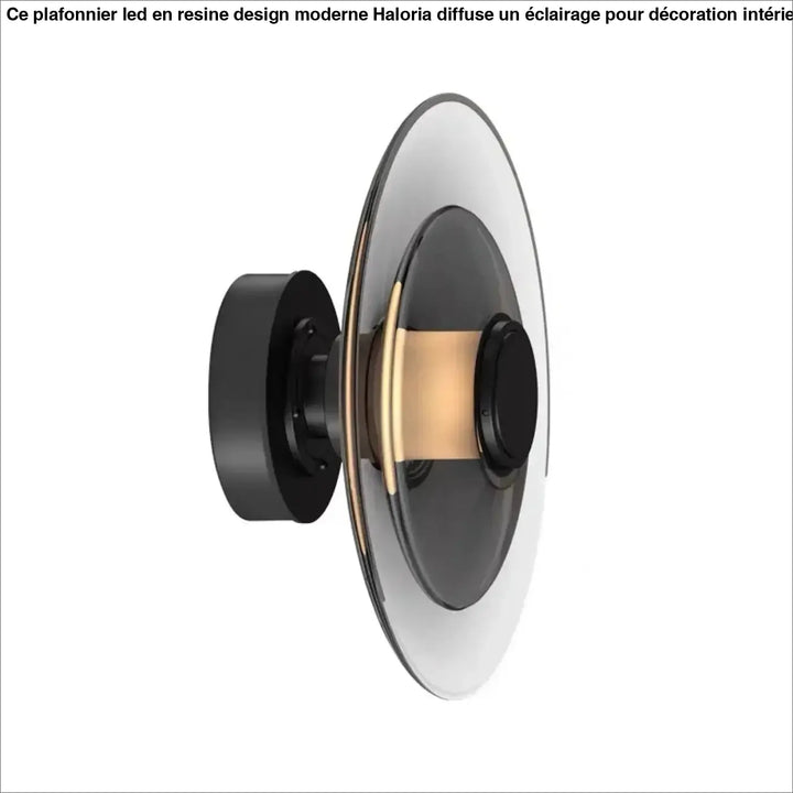 Applique murale led design circulaire noir et verre élégante moderne