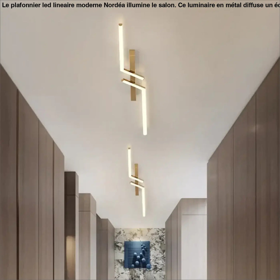 Plafonnier LED Linéaire Moderne Pour Salon Épuré

