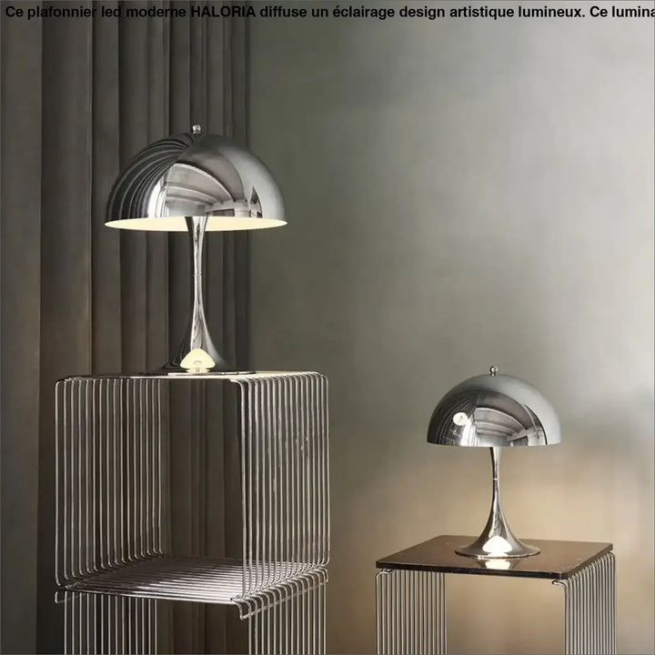 Lampe de table chrome élégant style contemporain design chic