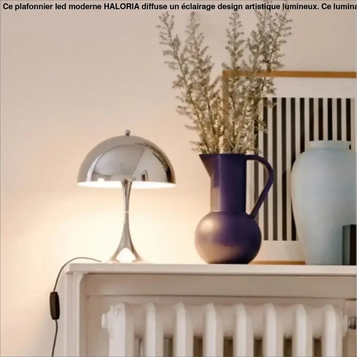 Lampe de table chrome élégant style contemporain design chic