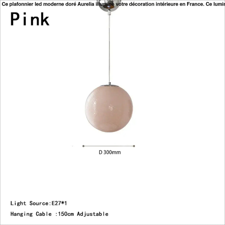Suspension boule en verre design doux et contemporain chic