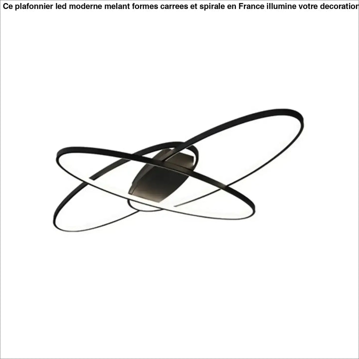 Plafonnier LED anneaux entrelacés style moderne futuriste


