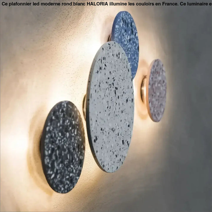 Applique murale ronde terrazzo coloré avec éclairage led moderne

