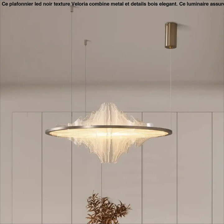 Suspension led design ondulée moderne et élégante blanc doré