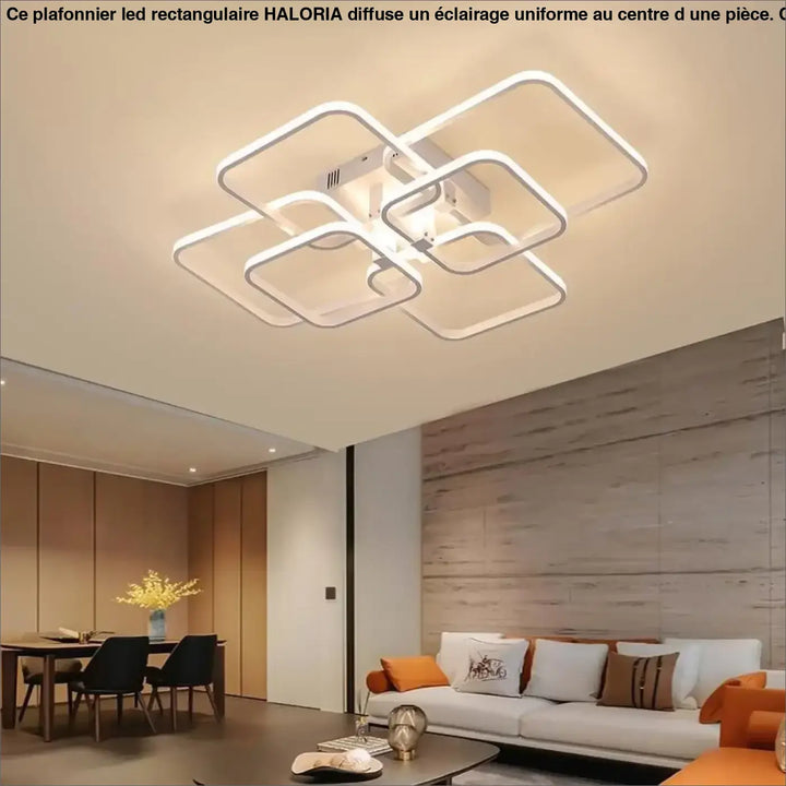 Plafonnier led rectangulaire blanc moderne avec cadres géométriques rectangulaires pour éclairage intérieur