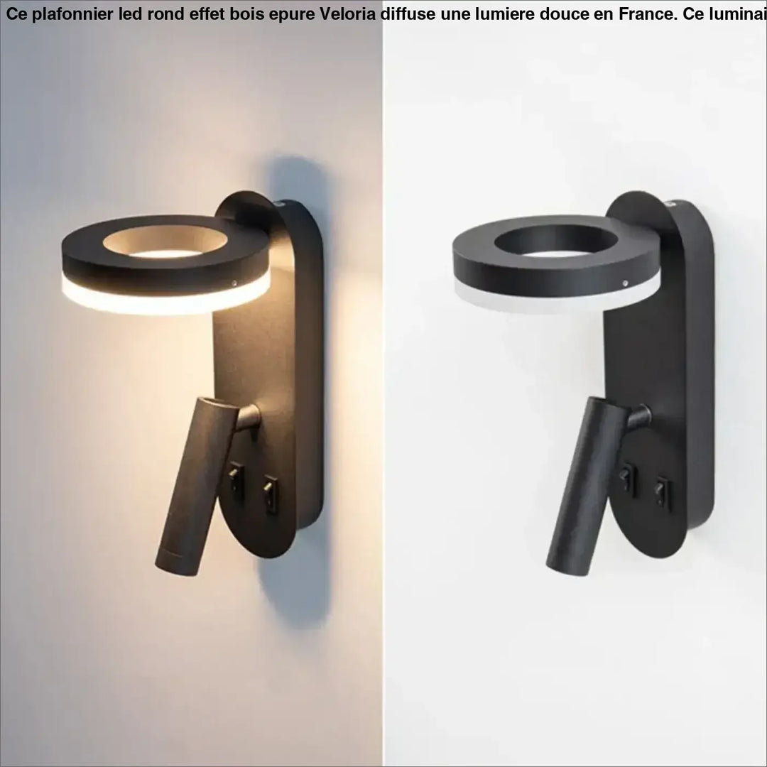Applique murale led design moderne avec liseuse style épuré