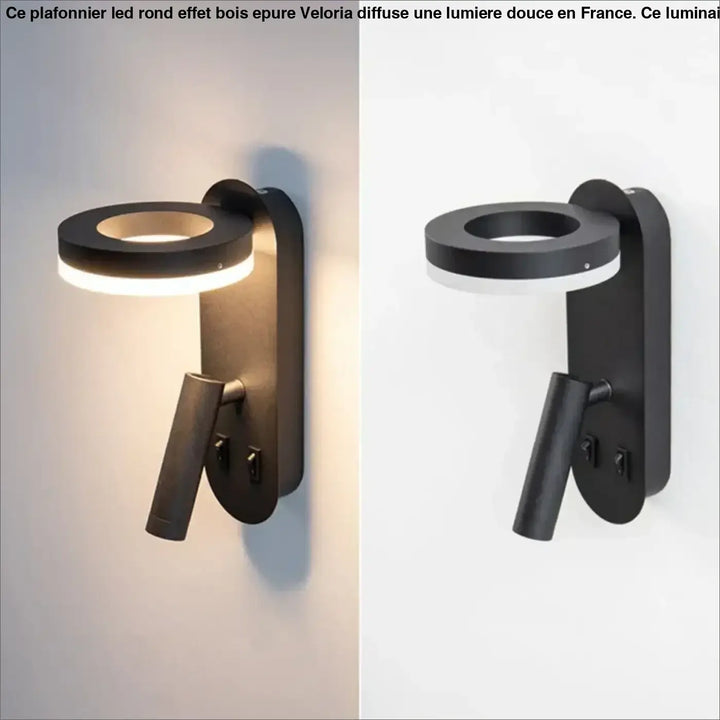 Applique murale led design moderne avec liseuse style épuré