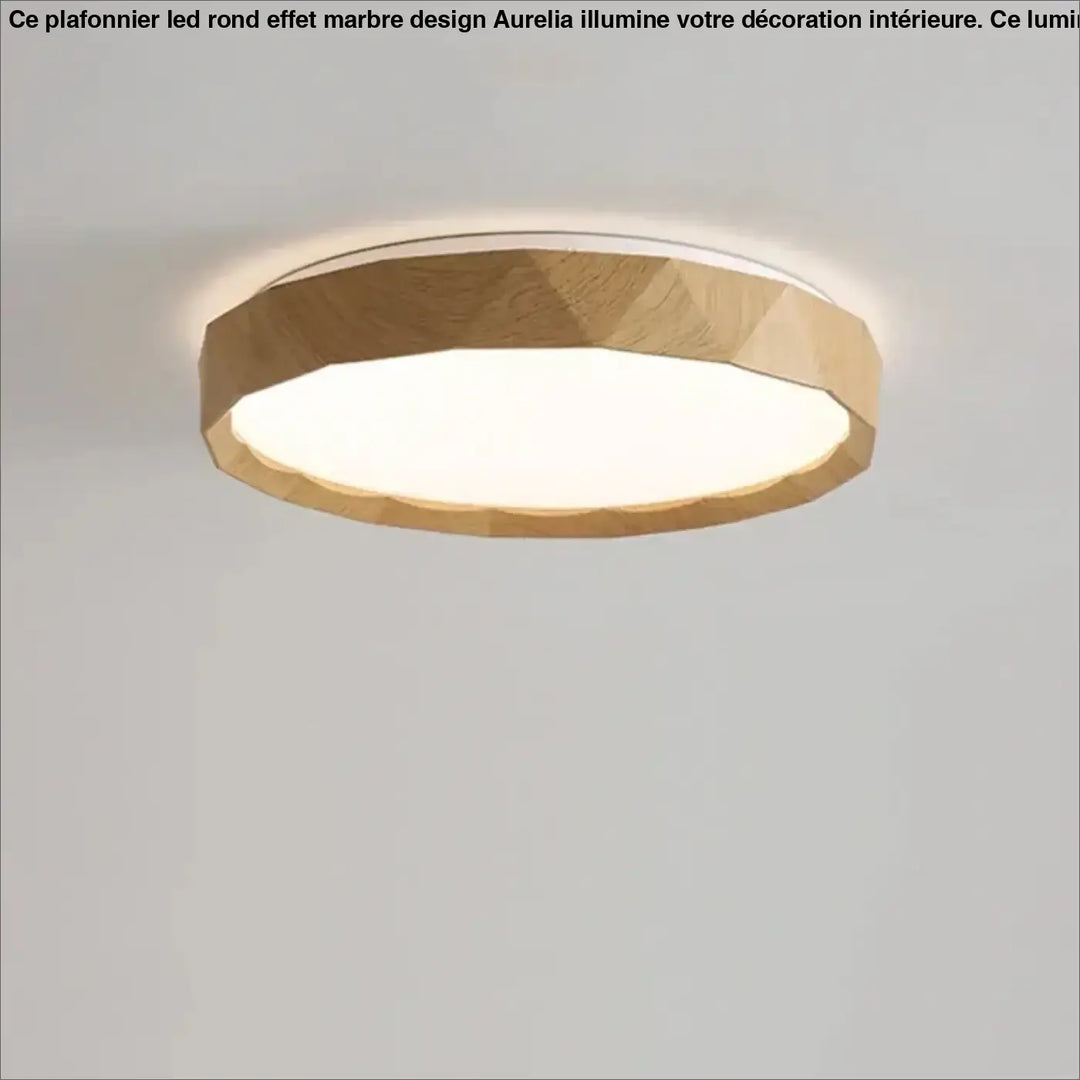 Plafonnier en métal effet bois naturel led stylé