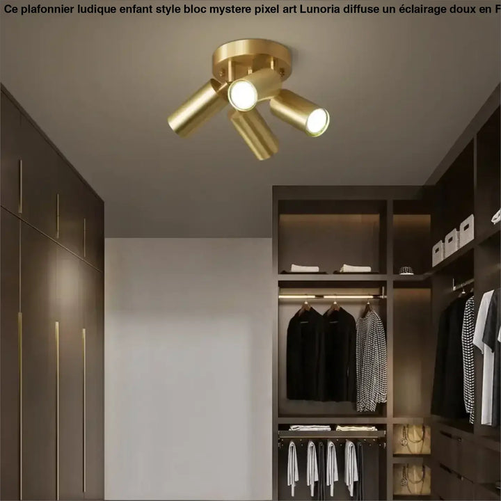Postmodern Style Ceiling Lamp Spotlight Down Light Iron Gold 2/3/4Heads Aisle Corridor Store Lighting Adjustable