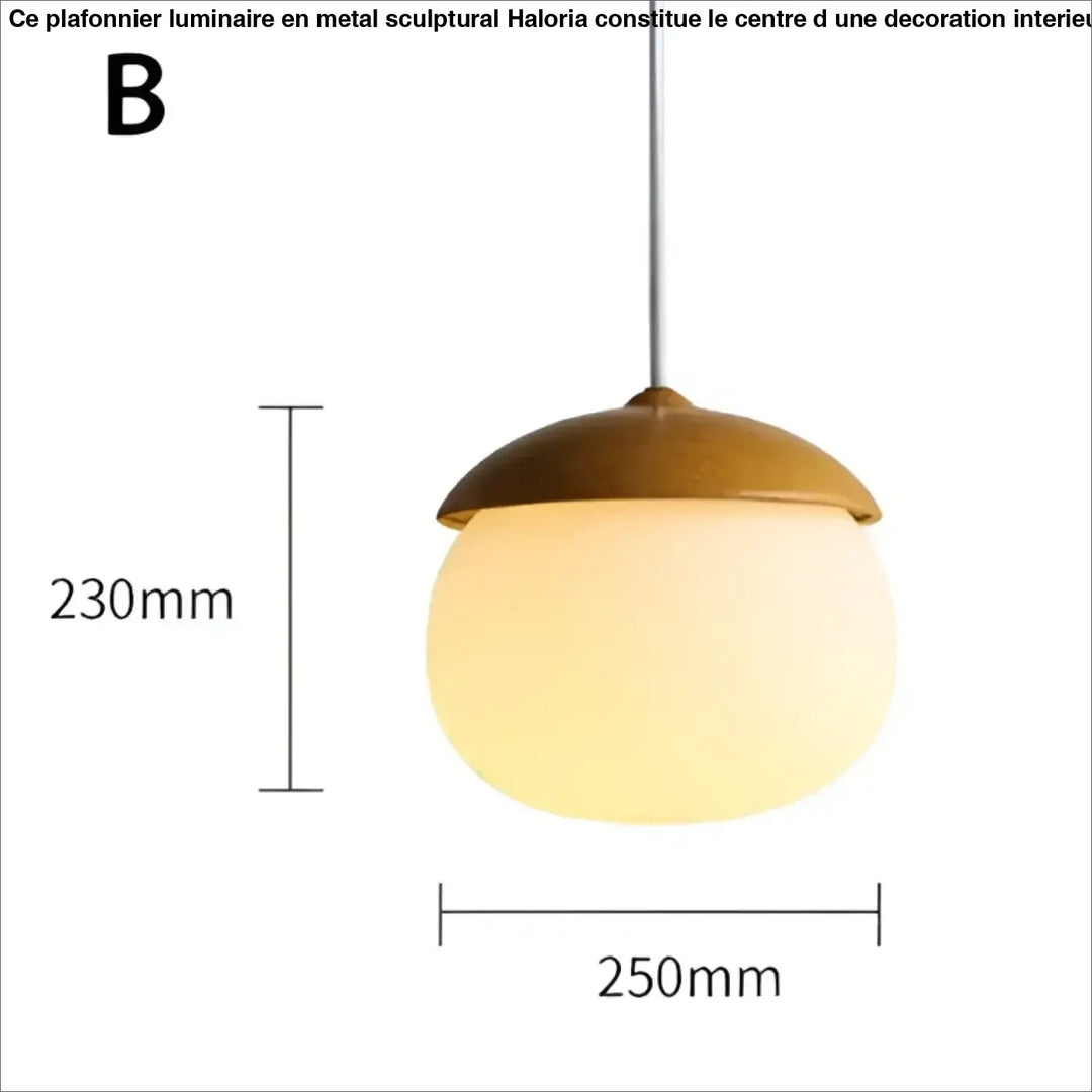 Suspension luminaire en bois avec lumière blanche au style naturel