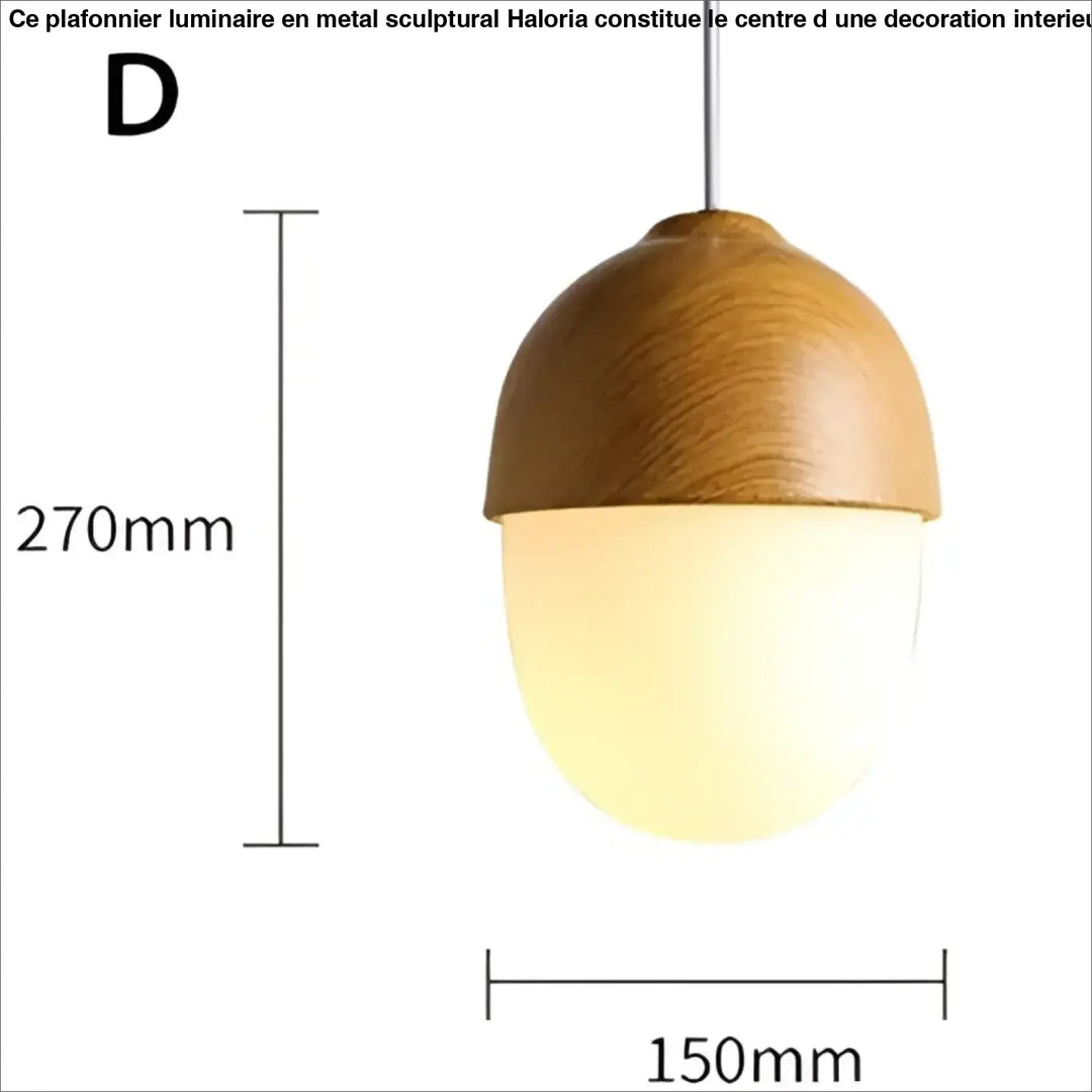 Suspension luminaire en bois avec lumière blanche au style naturel